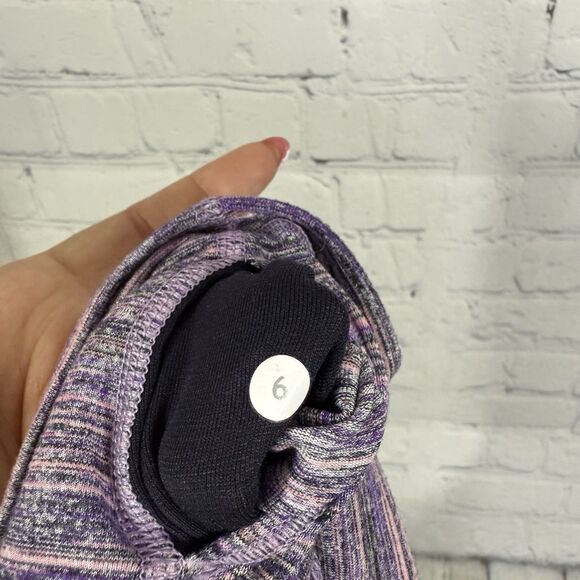 Lululemon Space Dye Leggings Women Size 6 Camo Lavender Gym Running Athletic - Picture 7 of 13